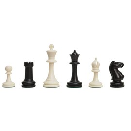 The House of Staunton Master Series Triple Weighted Plastic Pieces- 3.75" King - Black & White Set