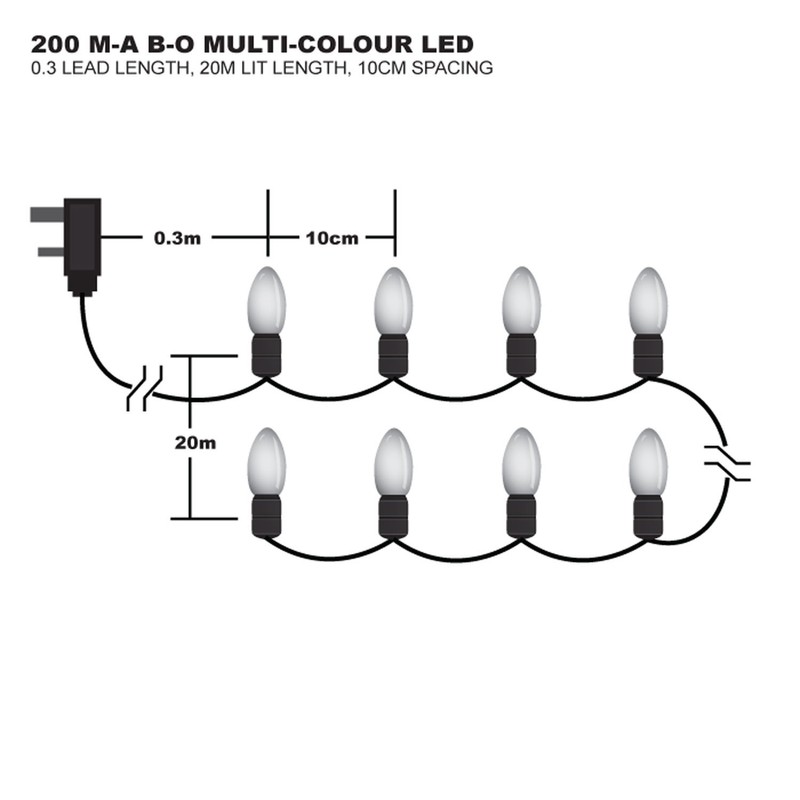 Premier LB112384M 200 M-A-B-O LED & TIMER