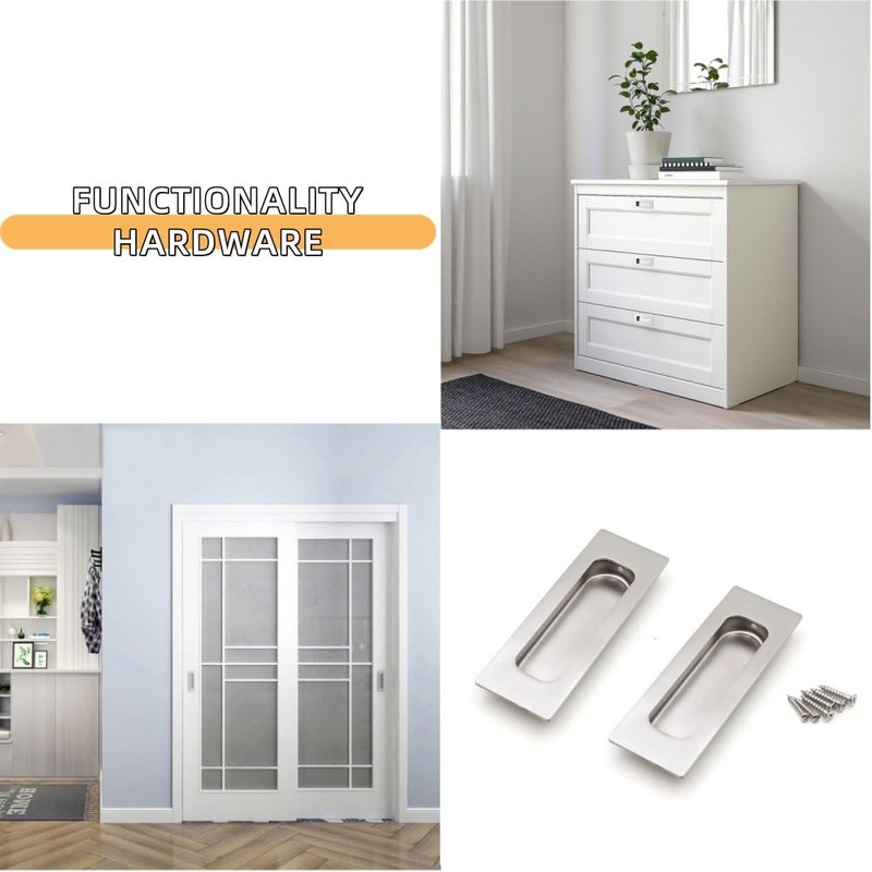 Aibeli 4.72 Inch Recessed Finger Flush Pulls for Pocket Door