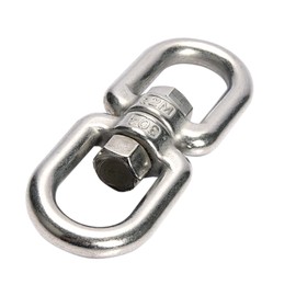 AUXBC M12 Double Ended Swivel Eye Hook, Heavy Duty Stainless Steel, Eye to Eye Swivel Shackle Ring Connector Hardware, 304 Double Ended Closed Ring to Ring Hook for Garden, Home, Shop