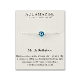 Philip Jones March (Aquamarine) Birthstone Anklet Created with Zircondia® Crystals