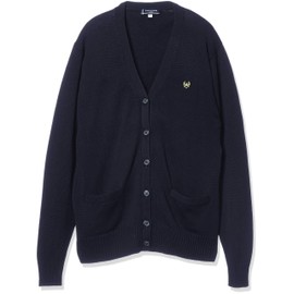 Olive De Olive School 2K90006 Cotton Blend Washable Cardigan, 8 Gauge Crown Embroidery, navy X mascat