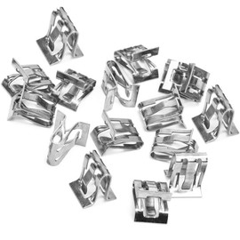 dawfall 15 PCS Car Grille Clips, Metal Liftgate Trim Panel Clips, U-Shaped Decorative Fixing Clips, Suitable for Most Cars (Gold)