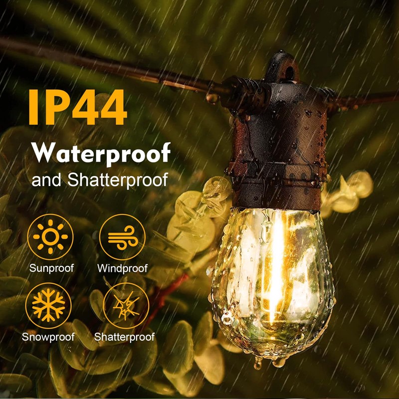 GvvooHome 48 Pack LED S14 Replacement Light Bulbs, Shatterproof Outdoor