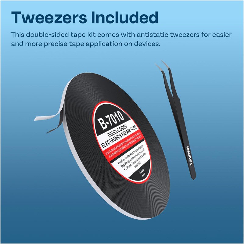 MMOBIEL Double Sided Adhesive Tape 5mm 50m Roll (164ft) Black