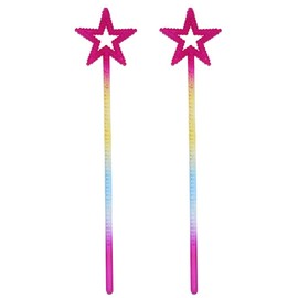 AEIOPRS 2 Pieces Princess Wand Fairy Wand for Children with Star Glitter Crystal Wand for Girls Perfect as Christmas Costume Prop and Cosplay Decoration