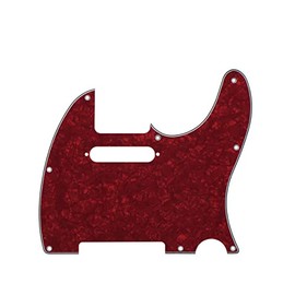 ROZILO 8 Hole Tele Pickguard Pick Guard Scratch Plate for Telecaster USA/Mexican Fender Red Pearl