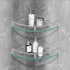 YorkHoMo Glass Corner Shelves Tempered Bathroom Eestantes para Baños with