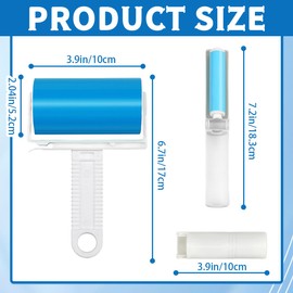8 PCS Reusable Lint Roller,Washable Lint Roller,2 Large 6 Small for Travel,Clothing,Pet Hair Debris,Car Seat Cat Hair Remover.