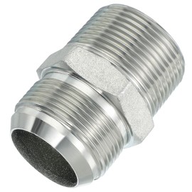 PATIKIL Hex Reducing Nipple Connectors Pipe Adapter 1-5/8" Male 37° Flare JIC x 1-1/4" Male NPT, Pipe Fitting Reducer Nipple Adapter Plated Steel Hydraulic Fitting