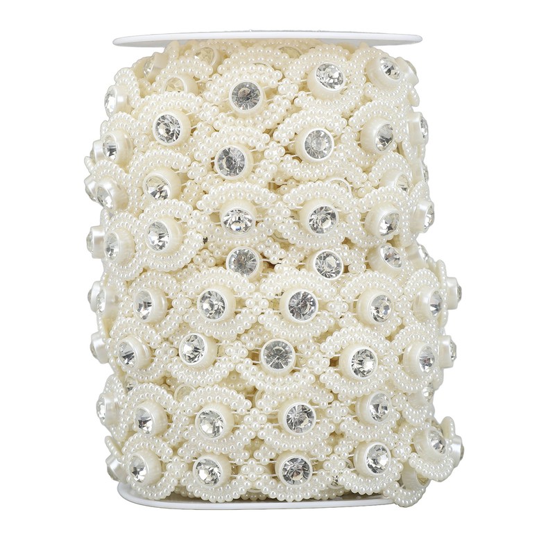 Bead Chain String Half Side Flatback DIY Imitation Pearl String