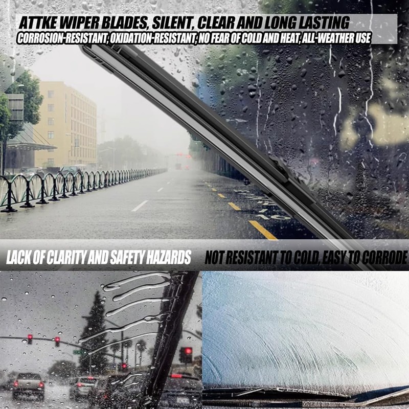 ATTKE 3 Wipers for Honda Pilot 2003-2008 Replacement (24″ +