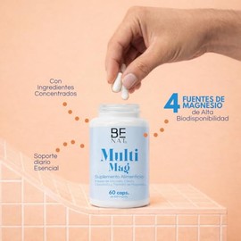 Benat Magnesio Complejo Glicinato Citrato Gluconato Treonato Vitamina Alta Absorción Cápsulas Bienestar Diario