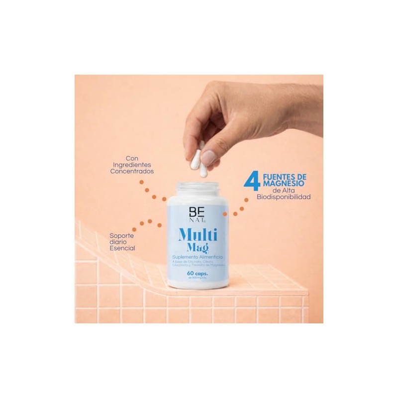 Benat Magnesio Complejo Glicinato Citrato Gluconato Treonato Vitamina Alta Absorción