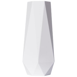 3D Vase Bao Decorative Vase XL 38 cm Floor Vase Decorative Vase Pampas Grass Dried Flowers (White)