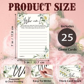 Bridal Shower Games for 25 Guests, Who Am I Bridal Shower Game Cards, Funny Wedding Games for Rehearsal Dinner, Cocktail Hour, Couples Wedding Bachelorette Engagement Party Supplies-A16