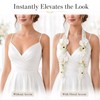 White Wedding Floral Ribbon Garland Hanging Decoration for Bridal Ceremony,