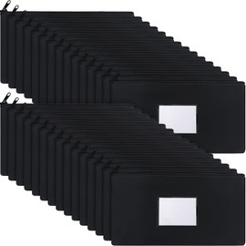 30 Pieces Money Bank Bag with Zipper Pouch for Cash 11 x 6 Inch Security Bank Deposit Bag with Clear Window Leatherette Money Cash Coin Wallet(Black)