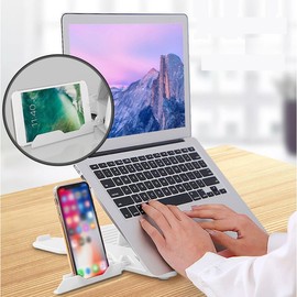 EZONEDEAL Adjustable Folding Laptop Stand Non-Slip Portable Laptop Holder Desktop Notebook Heat Dissipation Bracket