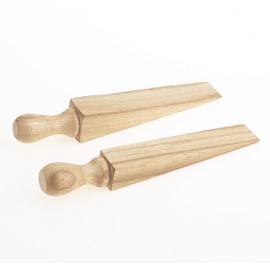 Wooden Door Wedge Stopper Victorian Pattern - 140mm 5.5 Inch - Door Wedge Stopper Blocker Hold Open Hold Shut Extra Security Natural Pack of 2