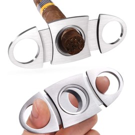 OLCANA Cigar Cutter Stainless Steel Super Sharp Guillotine Cutter Perfect for Robustos and Churchill Cuban and Philippine Cigars