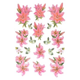 Ideen mit Herz Sticker sheet 3D relief stickers, high-quality embossed with 3D effect, DIN A4 sheet with different motifs (lilies 01)