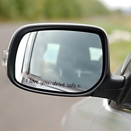 AOZUO 3x "I love you, drive safe" Rear View Mirror Sticker, Rearview Mirror Decal with Heart Car Window Decals Self Affirmations Car Mirror Stickers for Women Water Bottle Laptop Accessories Gifts
