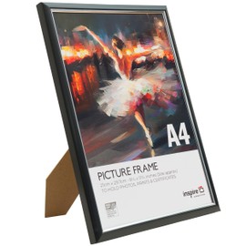 Inspire By Hampton EASYLOADER A4 (21x30cm) Black Picture Poster Frame Plexi (Non-Glass) 1-Pack IBH-EASA4BKP-PK1