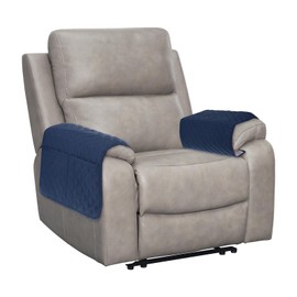 sourcing map 2 PCS Armrest Covers, Couch Arm Cover Furniture Protect Slide Recliner Chair Armchair Covers with Side Storage Pocket for Sofa Recliner, Navy