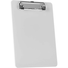 Acrimet Clipboard Memo Size A5 (23,5 cm x 16 cm) Low Profile Clip (Plastic) (Crystal Color) (6 Pack)