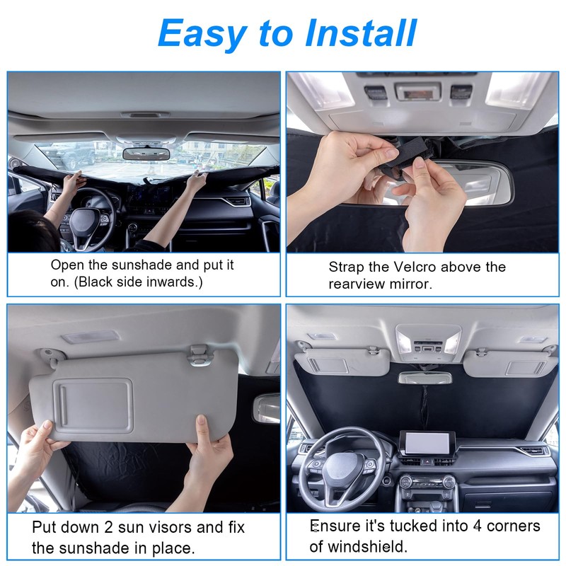 Windshield Sun Shade for 2009-2018 Dodge RAM 1500 Foldable Front