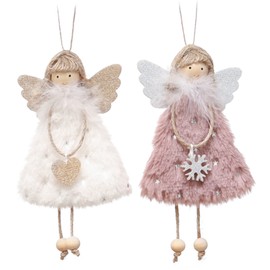LMXCOL Christmas Tree Hanging Ornaments Christmas Snow and Heart Angel Doll Decoration Thanksgiving Day Gifts (Angel type1)