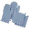 FILU Oven Gloves + Pot Holder (2+2 Set) (Blue/White)