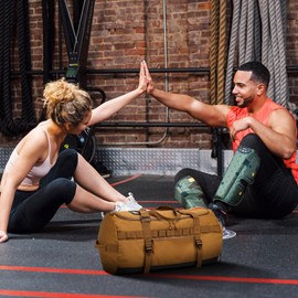 Sports Bag Men's Large 60L Travel Bag Sports Bag Backpack with Shoe Compartment Training Bag Women's Fitness Gym Bag, Tactical Brown, Sports, gym, fitness, training, travel, camping, tactical, hiking,