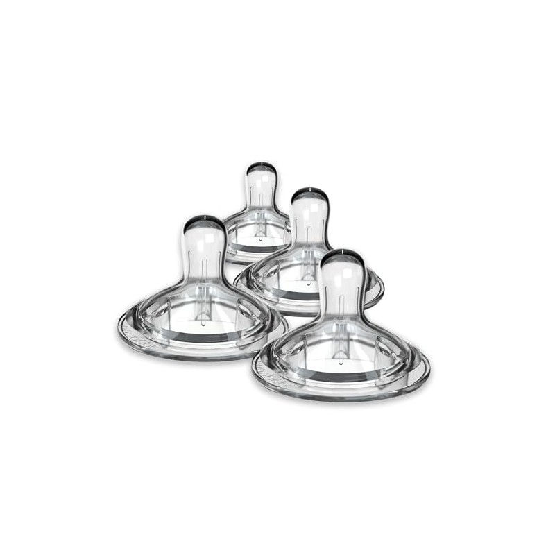 Nanobebe Nipples Baby Bottle Nipples, Silicone Nipple, Triple Vented, Ready