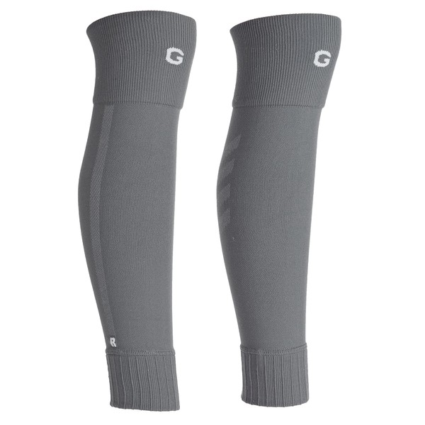 Gogogoal Compression Soccer Calf Sleeve Men Women Leg Sleeve over Knee Rugby Shin Sock Athletic Calf Sleeves Running Fitness Hiking Cycling Grey M 1P