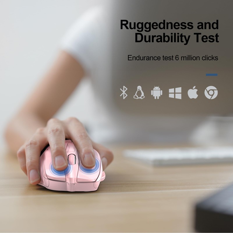 TECKNET Wireless Mouse (2.4G & BT5.0/3.0) Silent 4800 DPI Computer