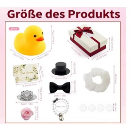 HENGBIRD Wedding Gift Squeaky Ducks Set of 2, Funny Bride & Groom with Accessories & Gift Box, Wedding Gifts for Bride and Groom, Ideal as a Gift Wedding or Wedding Decoration Idea