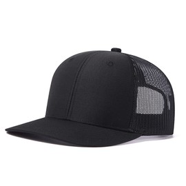 FREEBIRD99 Trucker Hat for Men & Women Adjustable Snapback Outdoor Mesh Cap (Black/Black)