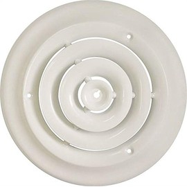 Rocky Mountain Goods 8-Inch Round Steel Ceiling Diffuser - White - Made for 8" Duct - Includes Screws for Install - Solid Metal Design - Premium Finish (Dimensions: 12"x12")