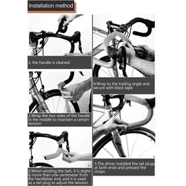 TOPCABIN Bicycle Handlebar Tapes, 2 Rolls, Comfortable Handlebar Tape for City Bike, Road Bike, Handlebar Tape with Bar Plugs (Grid Black)