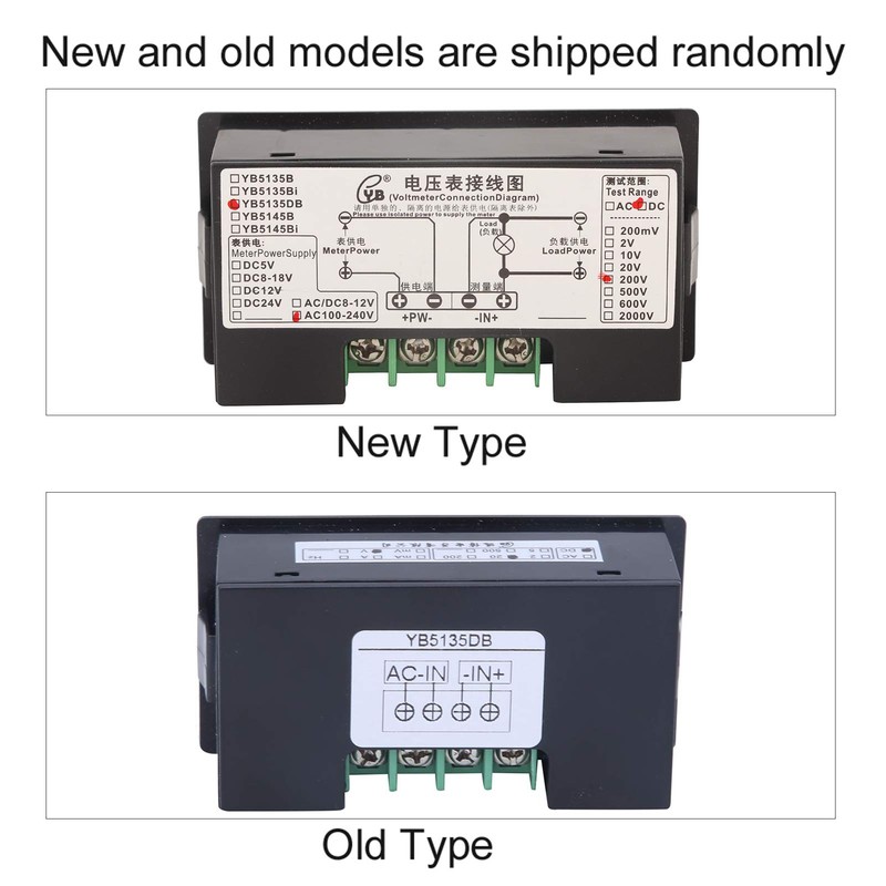 DC Digital Voltmeter, YB5135DB LCD Display, Blue Backlight AC100-240V, High