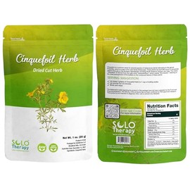 Solo Therapy Cinquefoil Herb 1 oz, Five Finger Grass, Cinquefoil Dried Cut Herb, 5 Finger Grass Herb, Resealable Bag, Product from Poland