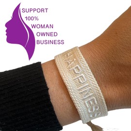 Selfmade Jewelry Fabric Bracelet in Beige, Web and Woven Design - Ideal Gifts for Women, Perfect Small Gifts, Charming Small Gifts for Women - Gift Idea, Polyester, No Gemstone