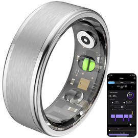 Newgen Medicals Tracker: Fitness Tracker Ring Sp02 Heart Rate Sleep Analysis Silver Size 63 (Fitness Tracker Smart Ring Sleep Tracker Ring Pedometer