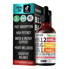 Complejo De Vitamina B Sublingual Vegano 60 Ml Hecho En Usa                                                                                           