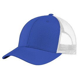 SPORT-TEK Men's Yupoong Retro Trucker Cap, True Royal/White, One Size