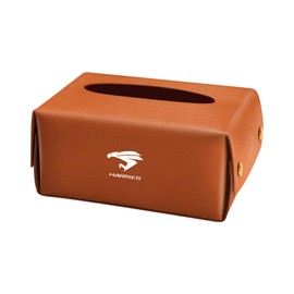 Yamlten Car Tissue Case, HARRIER Car Tissue Box, Tissue Holder, PU Material, Storage Box, All Tissue Inserts, Easy Installation, Orange