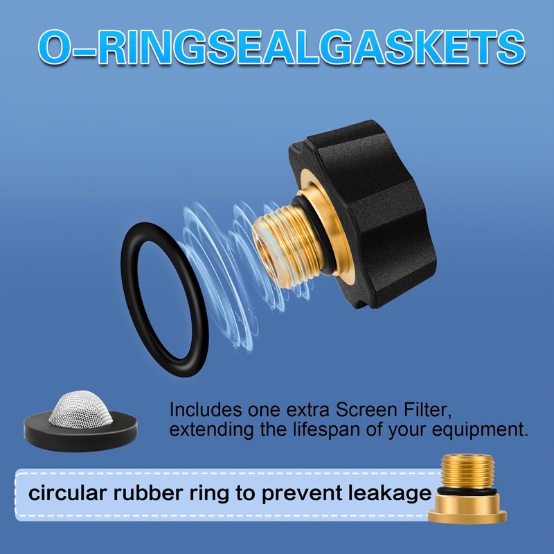 Jingzan 2 Pack Brass Water Inlet Fitting for Pressure Washer