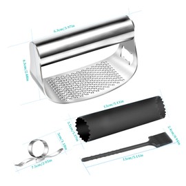 Knoblauchpresse 4-Eiliges Knoblauchpresse Edelstahl Knoblauchpresse Wippe knoblauchpressen mit Silikon-Knoblauchschäler und zu Reinigen für die Zerkleinerung von Knoblauch Ingwer